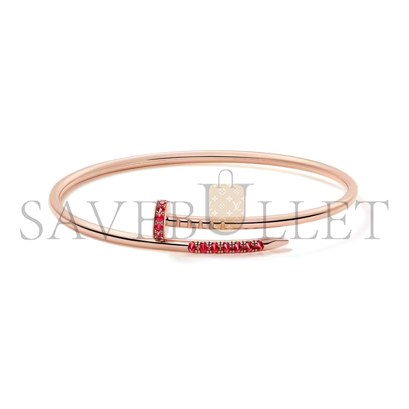 Ca*t1er juste un clou bracelet, small model, reverse-set rubies b6092517